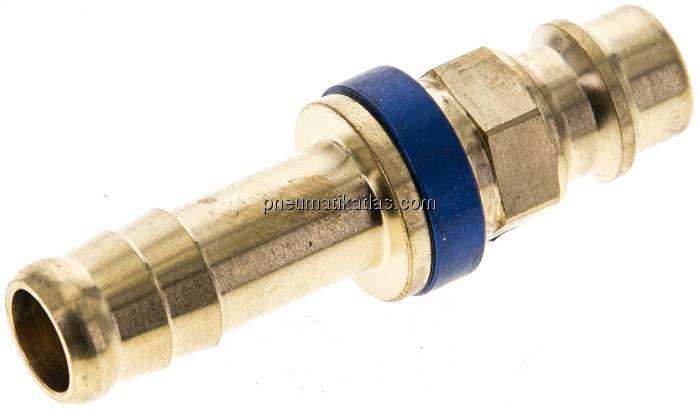 Kupplungsstecker (NW7,2) 9 (3/8")mm Schlauch, blau, Sechseck SW12