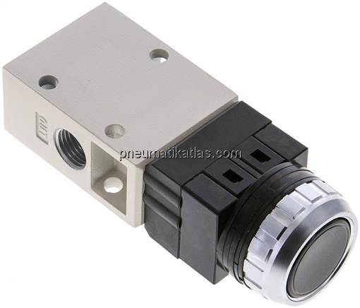3/2-Wege Ventil G 1/4", Drucktaster schwarz