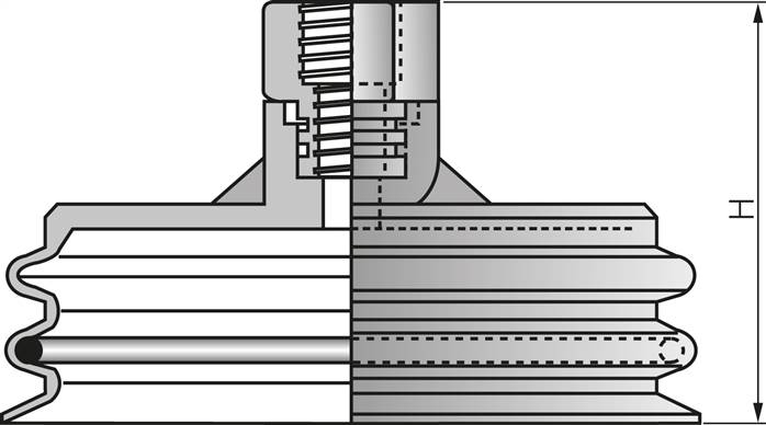 Zeichnung: Montagebeispiel mit Halter