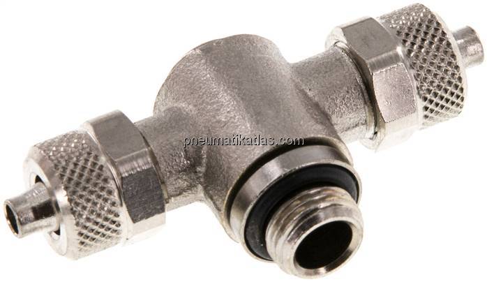 T-Verschraubung G 1/8"-6x4mm, Messing vernickelt, Innenskt.