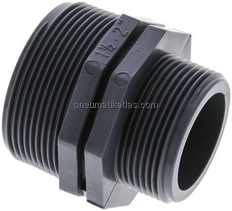 Doppelnippel G 2"-G 1-1/2", Polypropylen