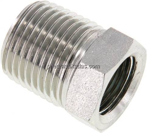 Reduziernippel NPT 1/2"(AG)-NPT 3/8"(IG), Stahl verzinkt