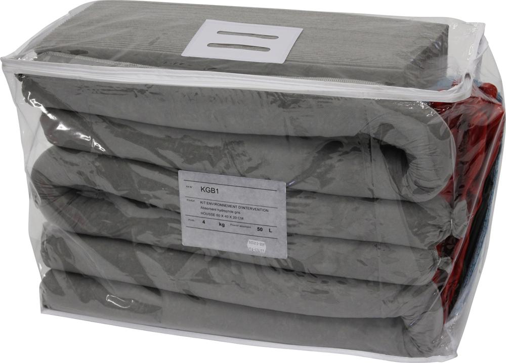 Notfallset, Tasche, Inh. grau, Aufnahme 50L PP-Bindevlies hohe Aufnahmekapazität