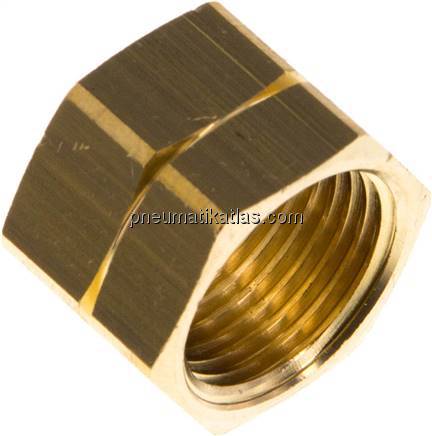 Überwurfmutter Messing, G 3/8" LH, 4 / 6 / 9 mm