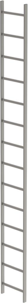 Schachtleiter 14 Sprossen L 3,92 m B440 mm LW 300 mm Edelstahl V4A