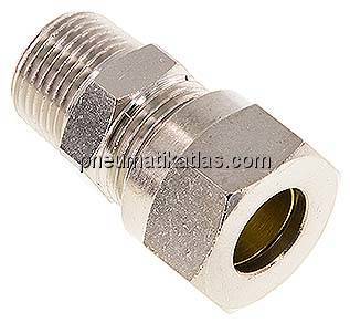 Gerade Schneidringverschr. 12 L (M18x1,5)-R 3/8", Messing vernickelt Gerade Schneidringverschr. 12 L (M18x1,5)-R 3/8", Messing vernickelt