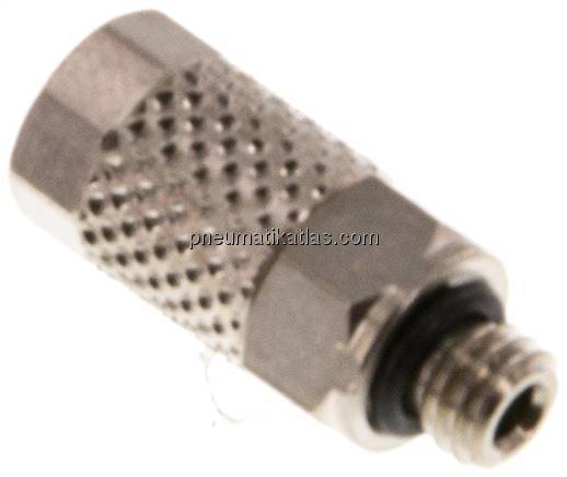 Gerade Verschraubung M 5-5x3mm, Messing vernickelt Gerade Verschraubung M 5-5x3mm, Messing vernickelt