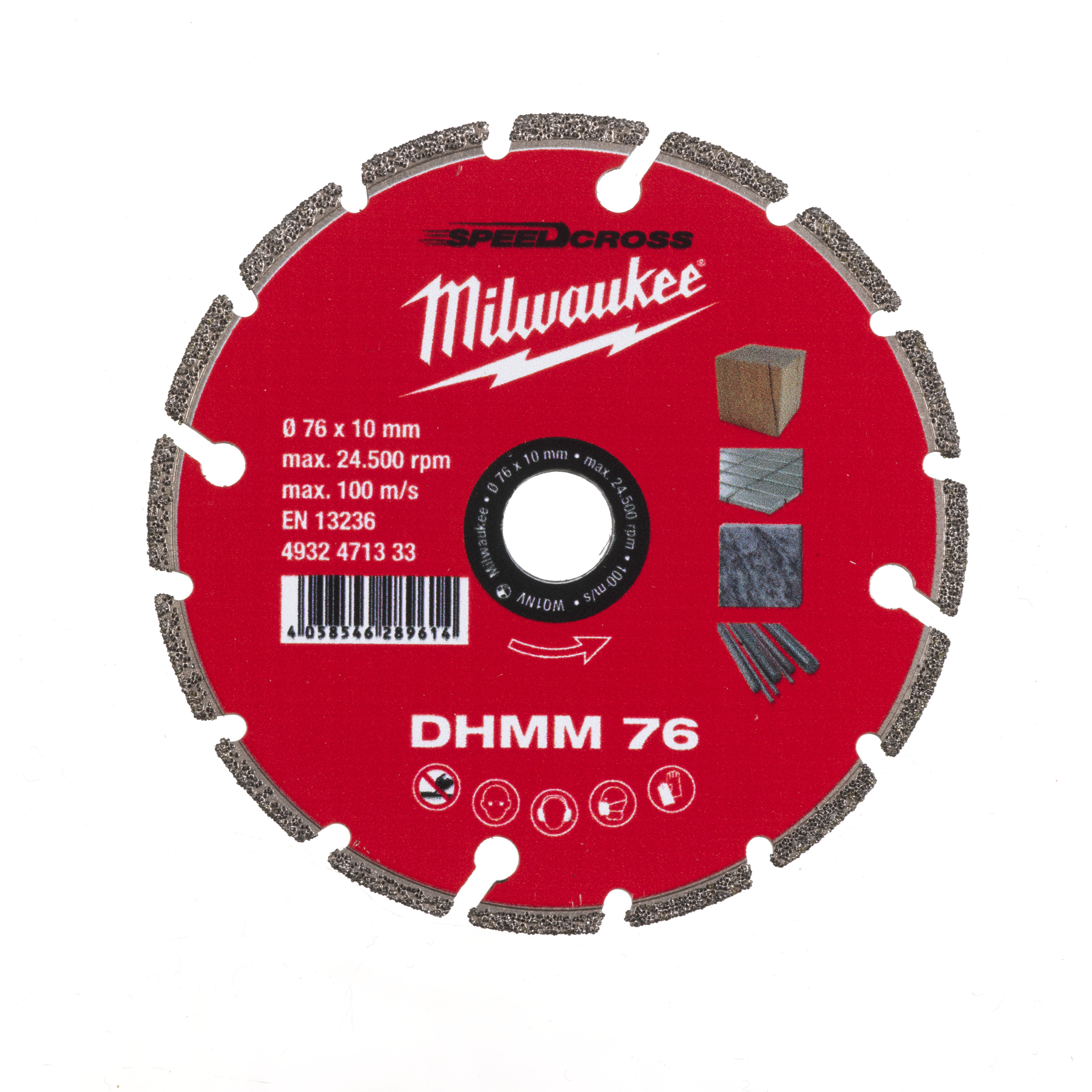 Diamanttrennscheibe DHMM 76 mm für Stahl, Holz, Kunststoff, Gipskarton, Porzellan