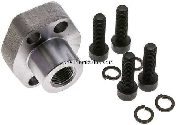 Flanschverschraubung 1/2"-SAE (6000 PSI), G 3/8" (IG)
