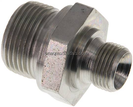 Hydraulik-Doppelnippel G 3/4"-G 3/8", Stahl verzinkt