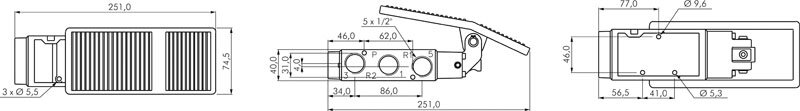 Zeichnung: Fußventil, G 1/2"