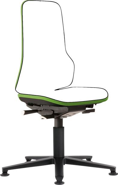 Artikelhauptbild Bimos Arbeitsstuhl grün, ohne Polster Sitzhöhe 450-620 mm mit Gleiter