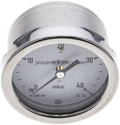 Manometer waagerecht 63mm, 0 - 40 mbar, G 1/4"