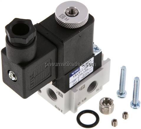 3/2-Wege Magnetventil, G 1/8", Federrückstellung (NC), 115 V AC