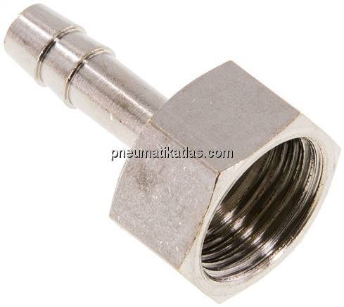 Aufschraub-Schlauchtülle G 3/8"-6 (1/4")mm, Messing vernickelt
