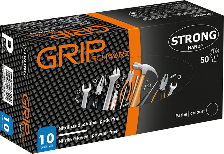 Einweghandschuh Grip,Nitril,ungepudert, orange,Gr.11, Box=50 Stück