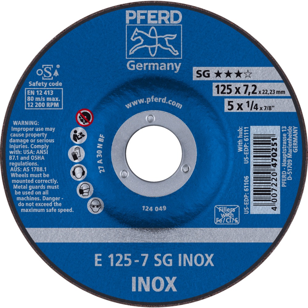 Schruppscheiben E 125-7 SG INOX
