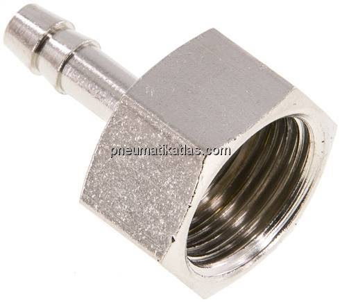Aufschraub-Schlauchtülle G 1/2"-6 (1/4")mm, Messing vernickelt