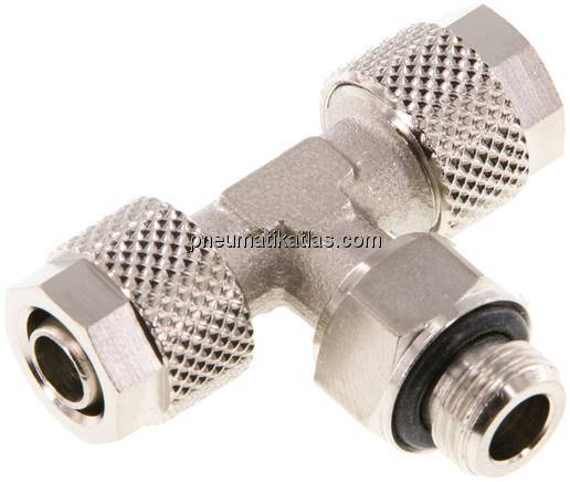 T-Drehverschraubung G 1/8"-8x6mm, Messing vernickelt