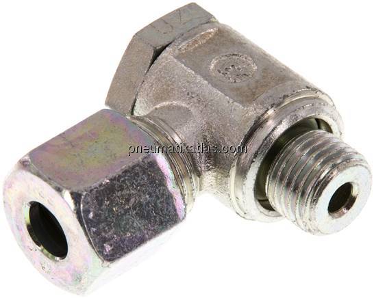 Winkel-Schwenkverschraubung G 1/4"-8 S (M16x1,5), Stahl verzinkt