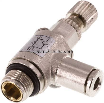 Winkel-Drosselrückschlagventil G 1/8"-4mm,zuluftregelnd