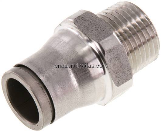 Gerader Steckanschluss NPT 3/8"-12mm, IQS-Edelstahl