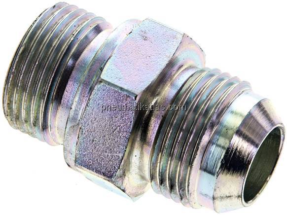 Doppelnippel M 27x2-UN 1-1/16"-12(JIC), Stahl verzinkt