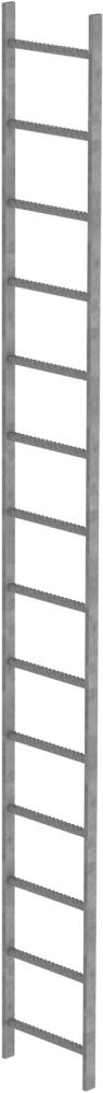 Schachtleiter 14 Sprossen L 3,92 m B440 mm LW 300 mm Stahl verzinkt